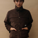 male model wearing brown speltham corduroy jacket