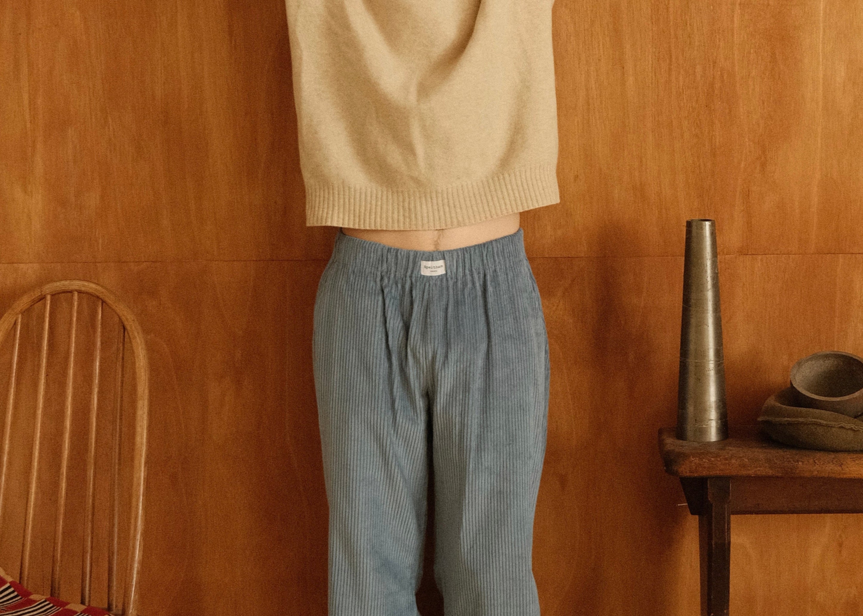 brown speltham lounge pants on male model